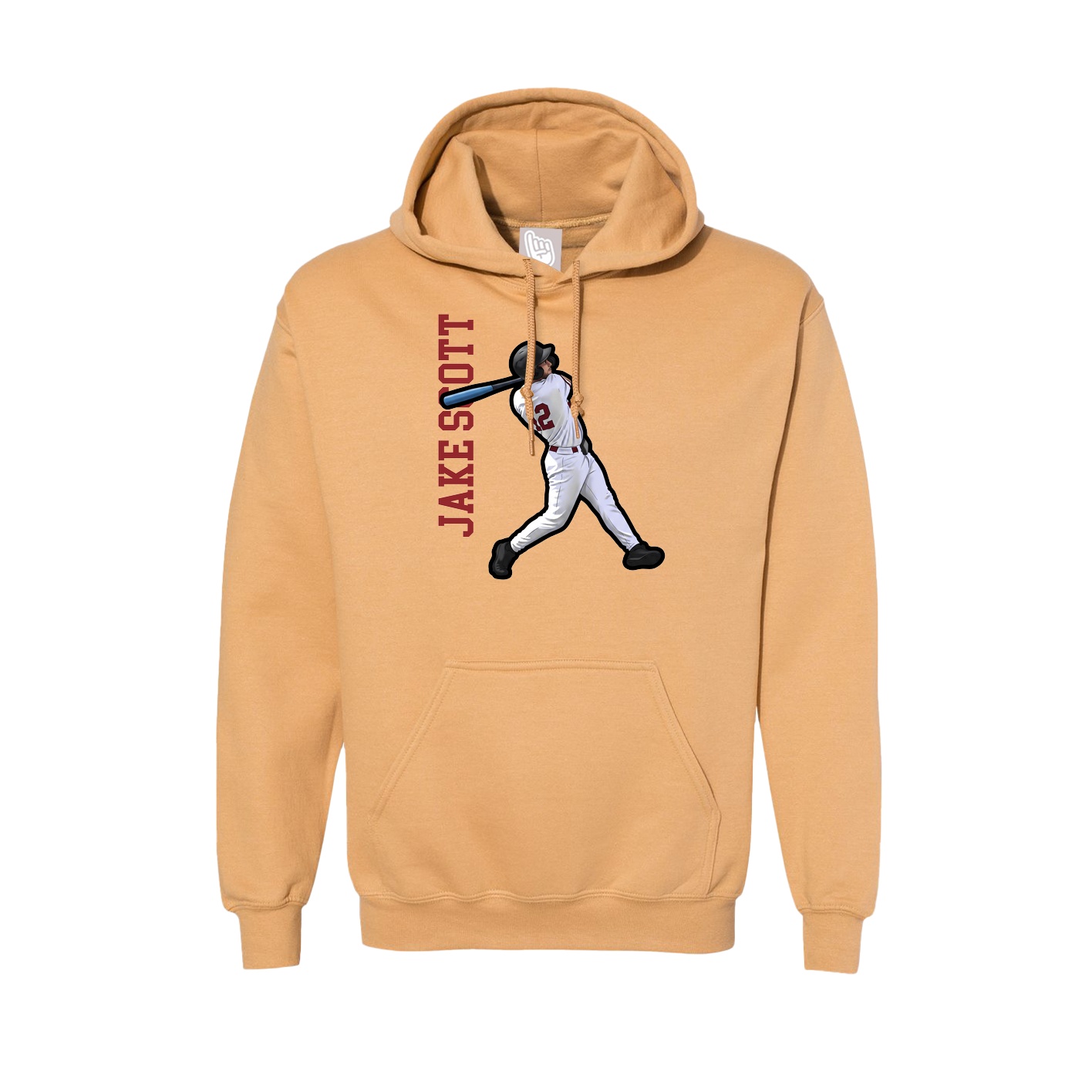 Hoodie — Name Vertical in Vegas Gold