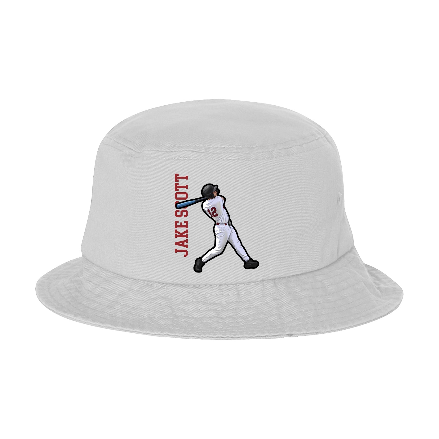 Bucket Cap — Name Vertical in White