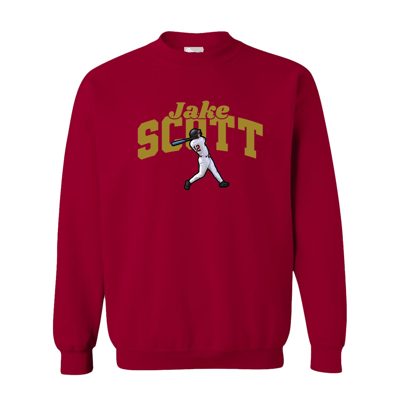 Fleece Crew — Signature Arch in Cardinal
