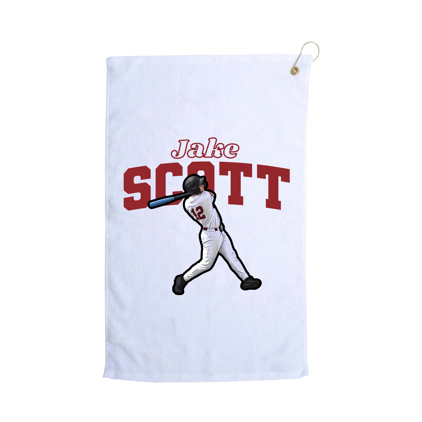 Golf Towel — Name Arch in White