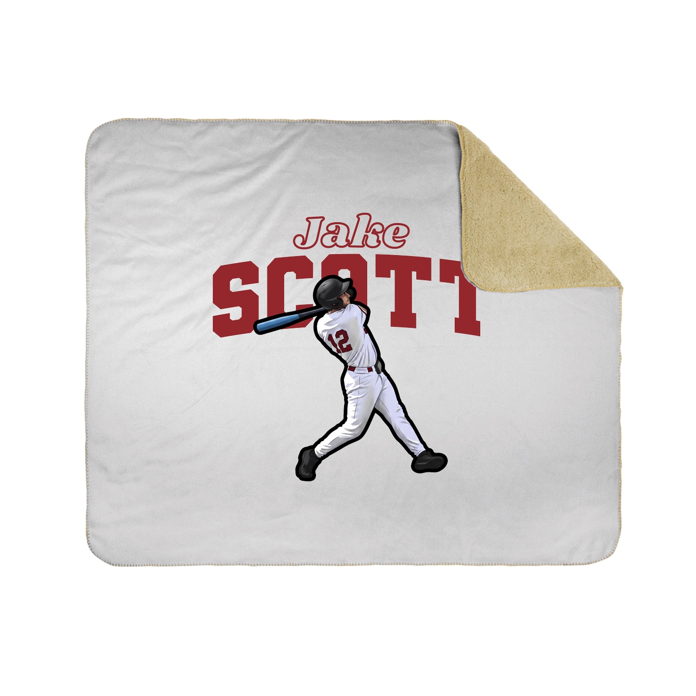 Throw Blanket — Name Arch in White