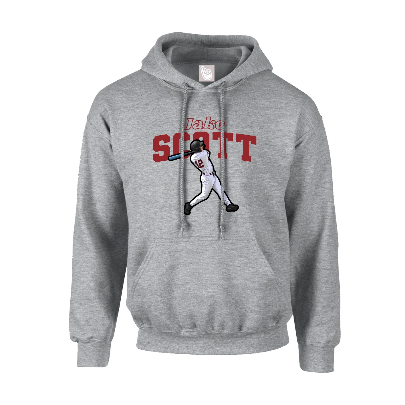 Youth Hoodie — Name Arch in Grey
