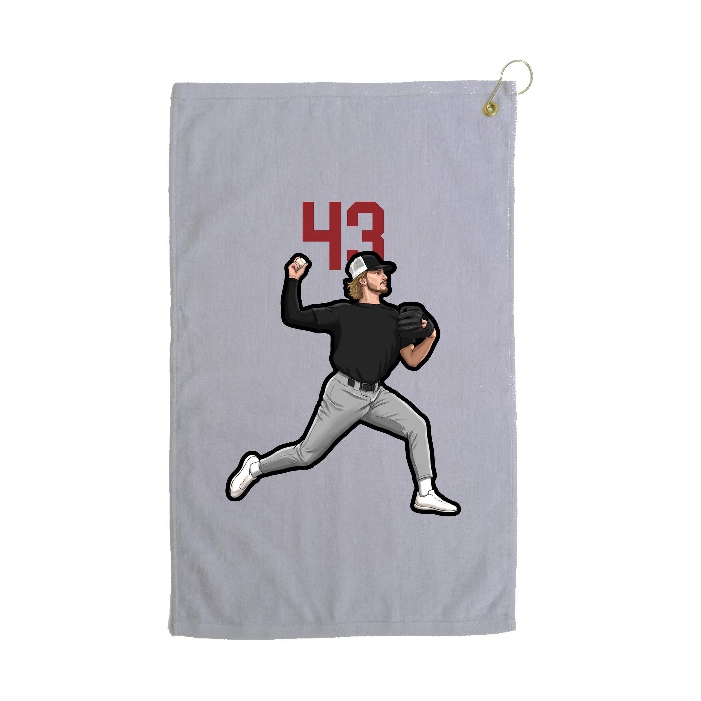 Golf Towel — Number Top in Grey