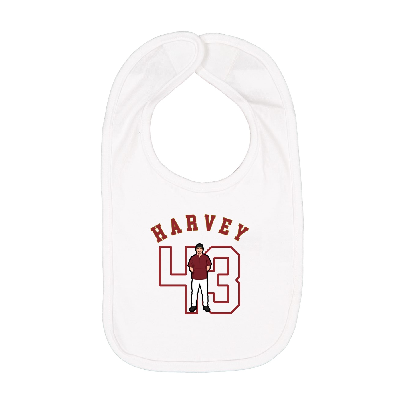 Infant Bib — Shirsey Arch in White