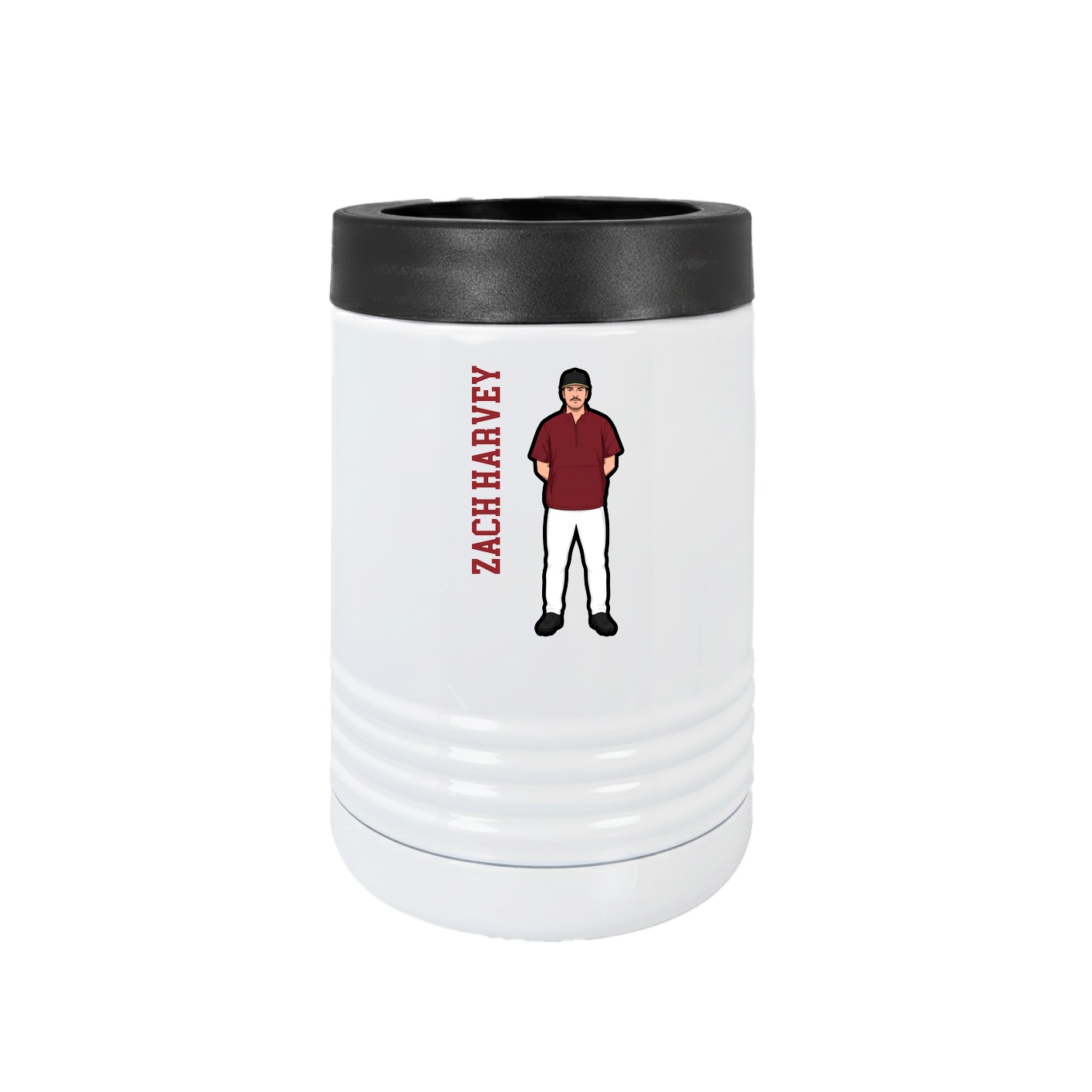 Beverage Holder — Name Vertical in White