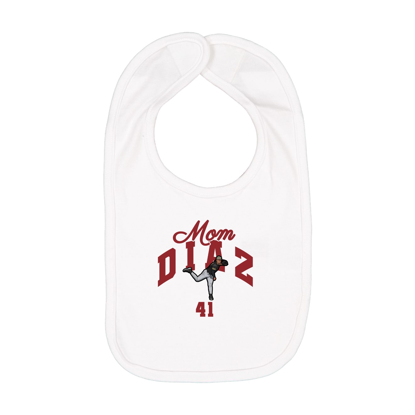 Infant Bib — Mothers Day Arch in White