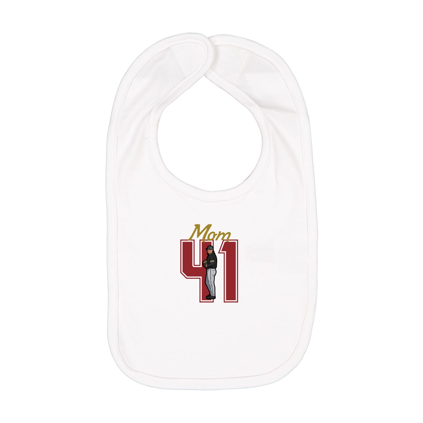 Infant Bib — Mothers Day Shirsey in White