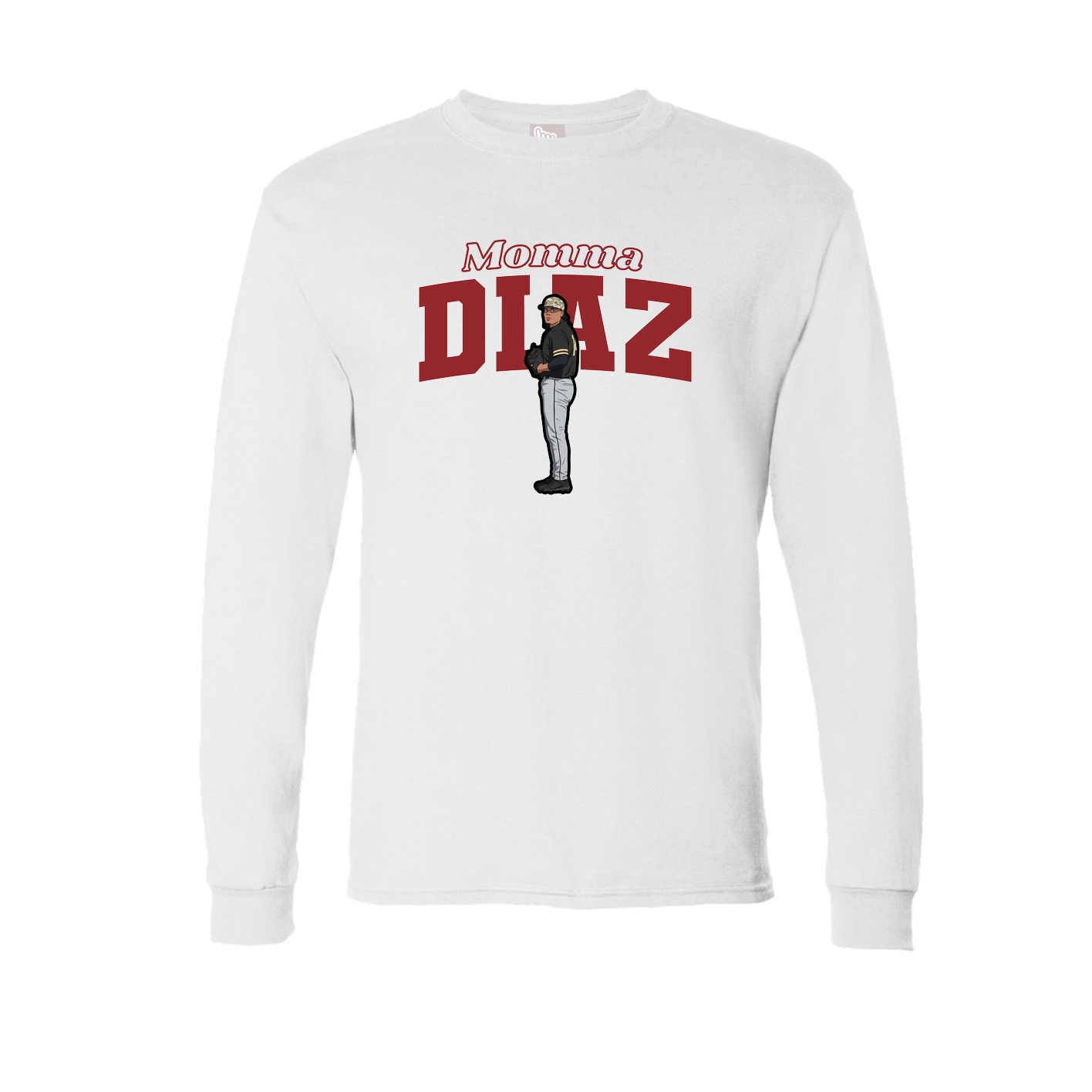 Long Sleeve Tee — Mothers Day Block in White
