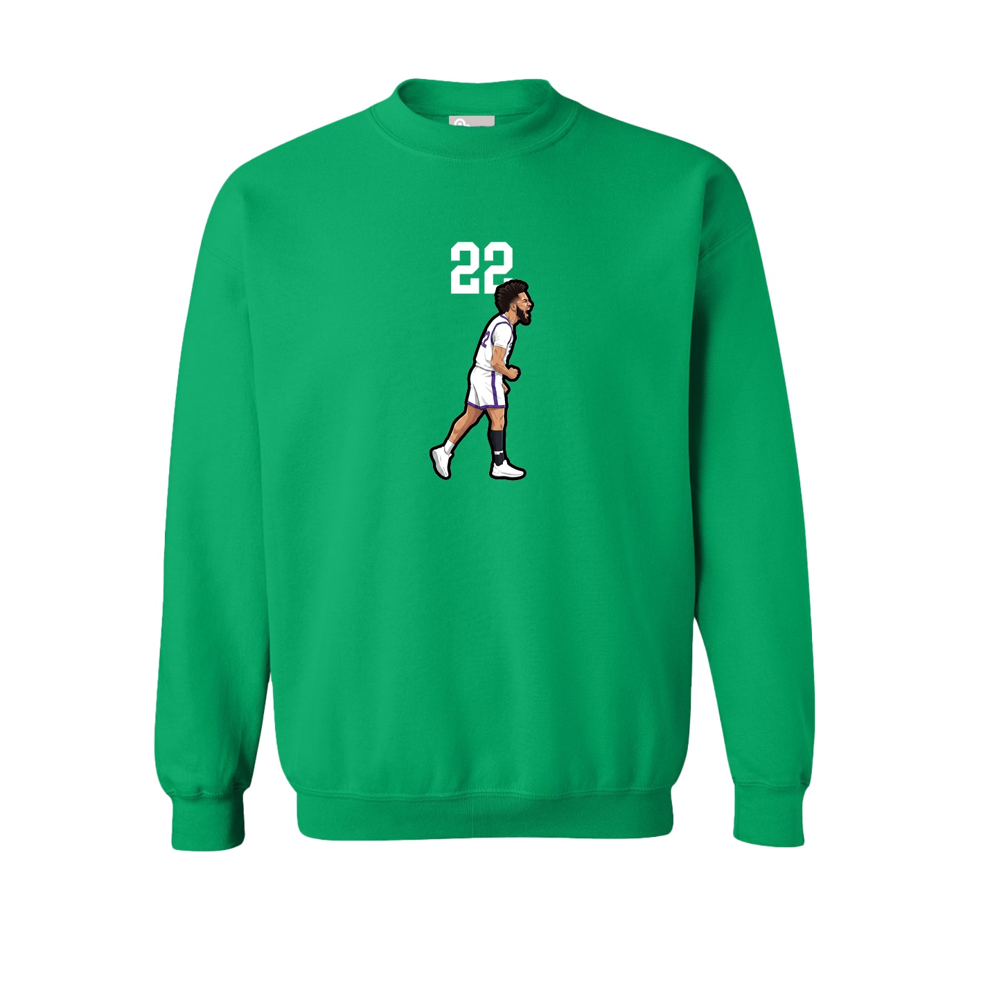Fleece Crew — Number Top in Green