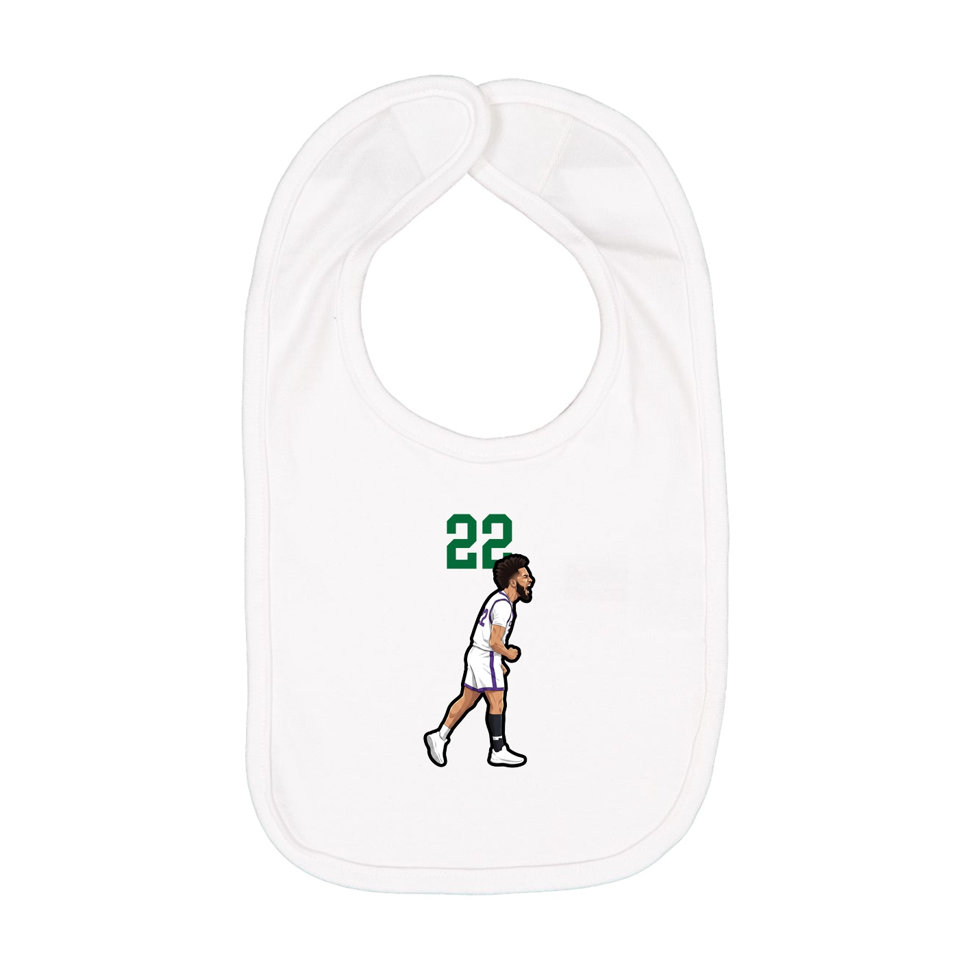 Infant Bib — Number Top in White