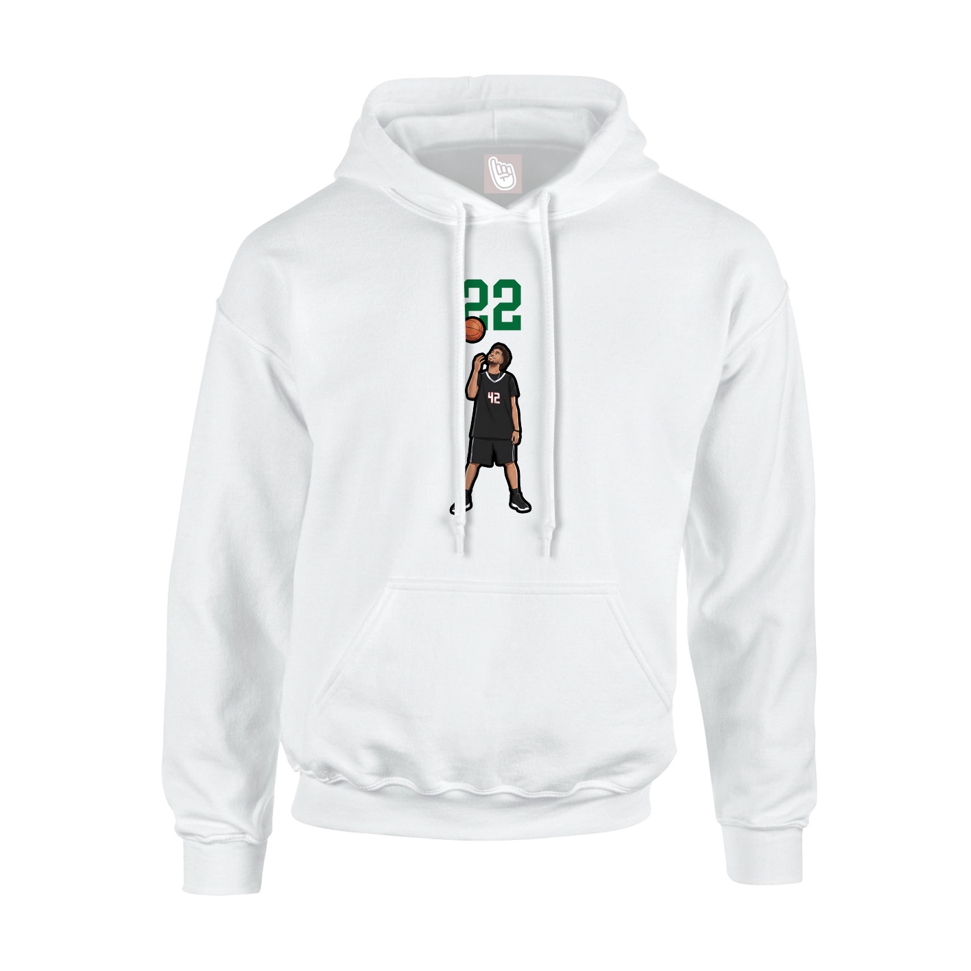 Youth Hoodie — Number Top in White