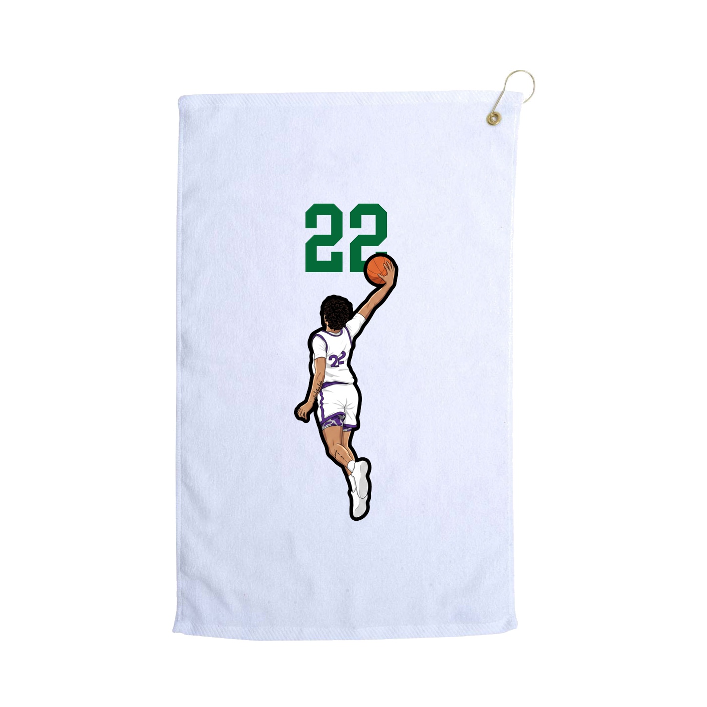 Golf Towel — Number Top in White