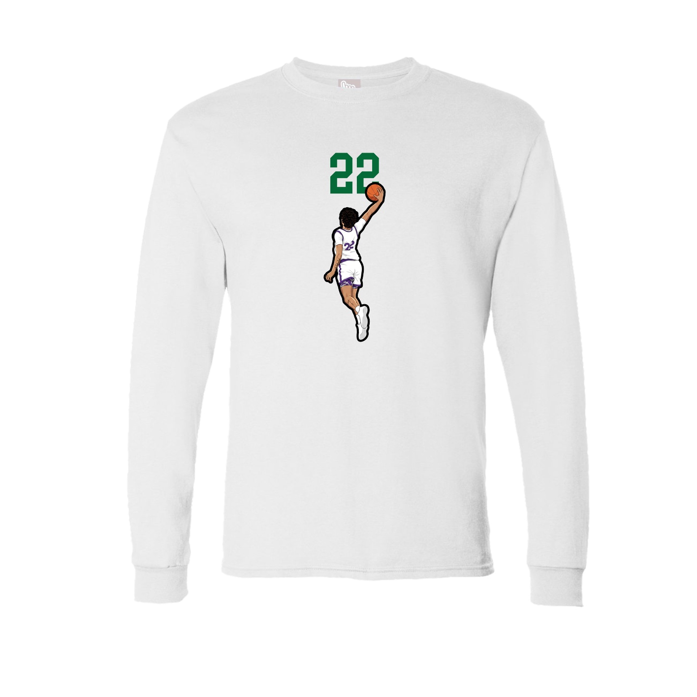 Long Sleeve Tee — Number Top in White