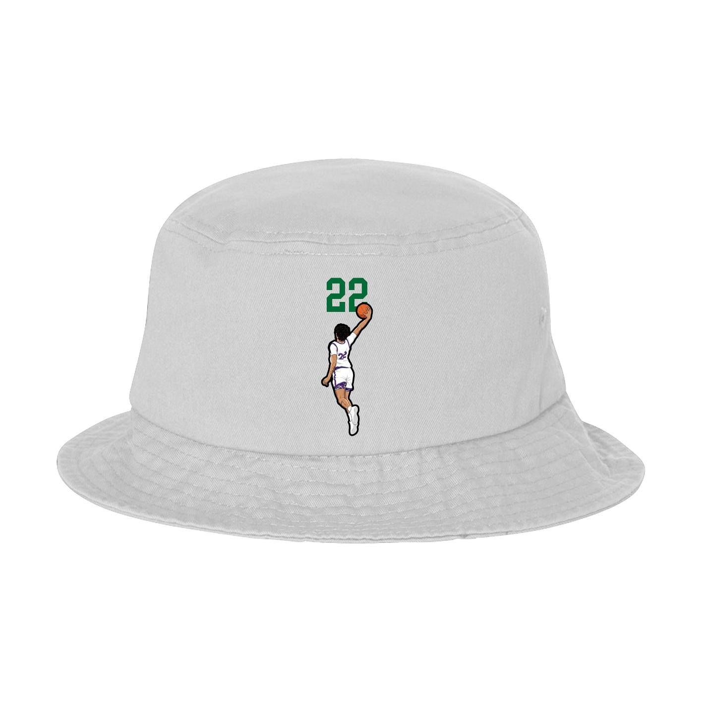 Bucket Cap — Number Top in White