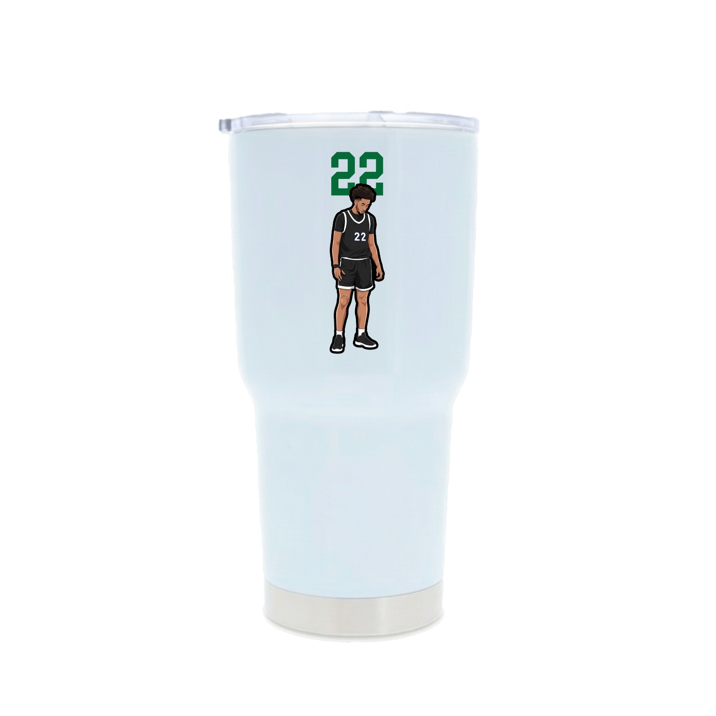 30oz Stainless Steel Tumbler — Number Top in White