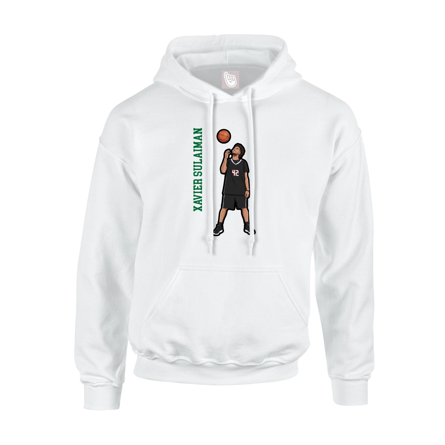 Youth Hoodie — Name Vertical in White