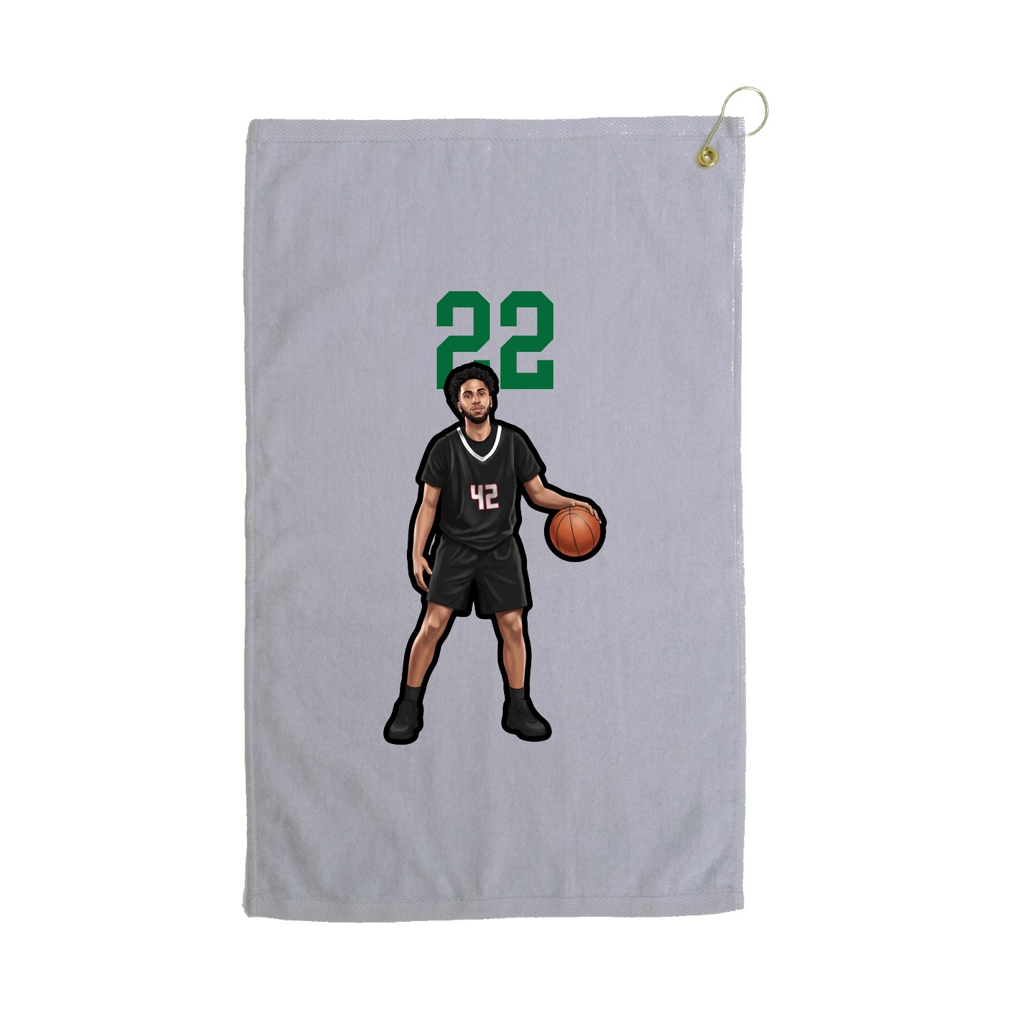 Golf Towel — Number Top in Grey