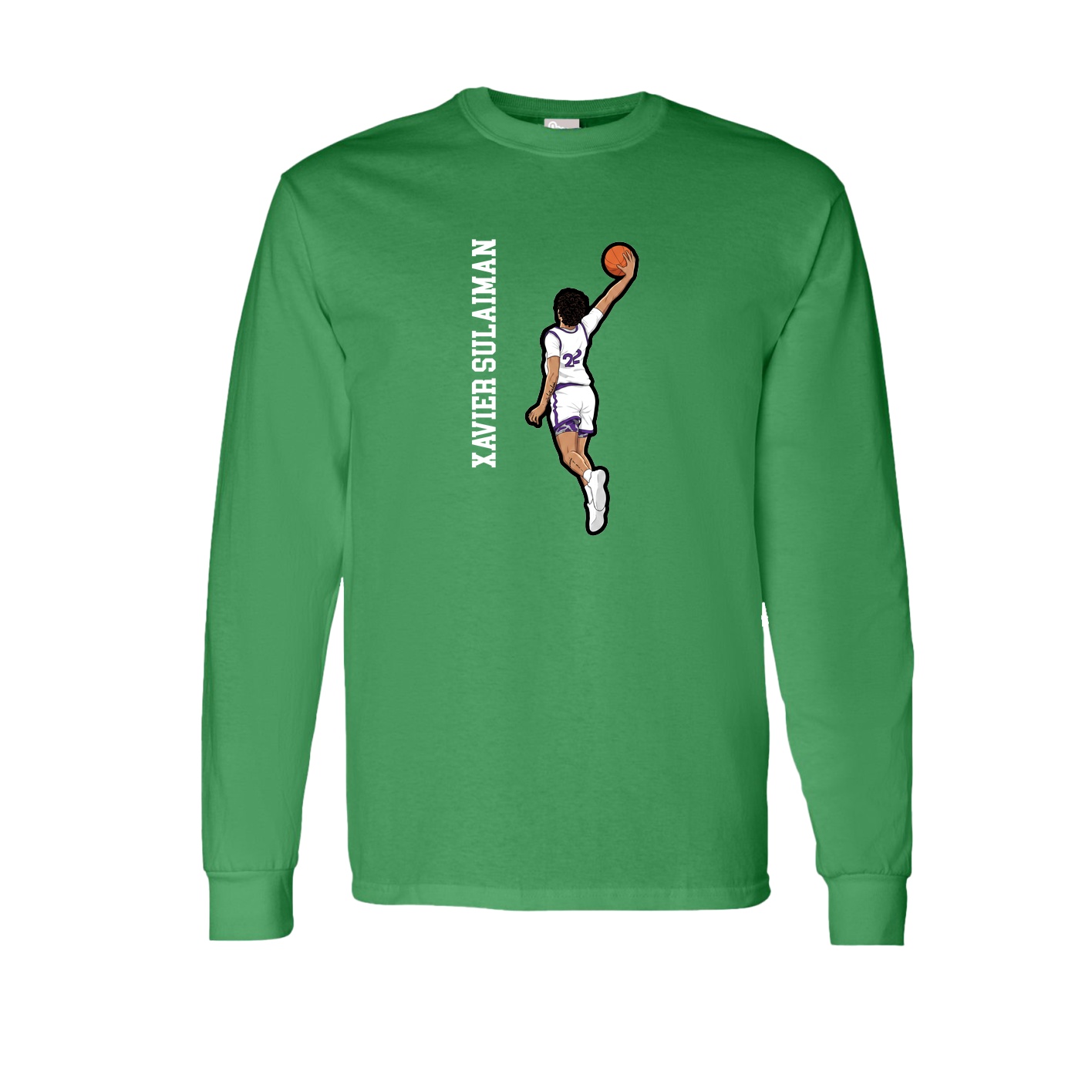 Long Sleeve Tee — Name Vertical in Green