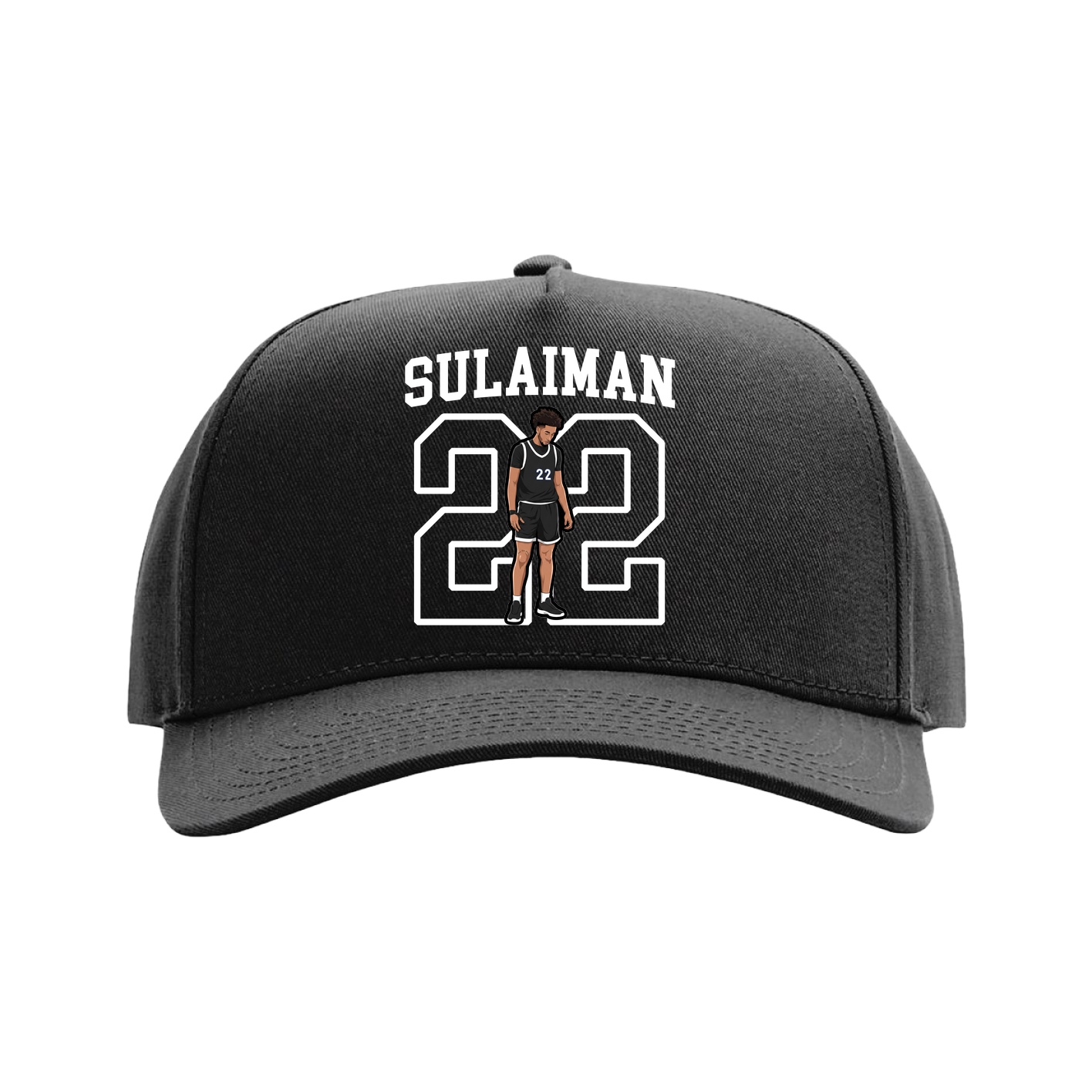 Full Fabric Five-Panel Champ Cap — Shirsey in Black