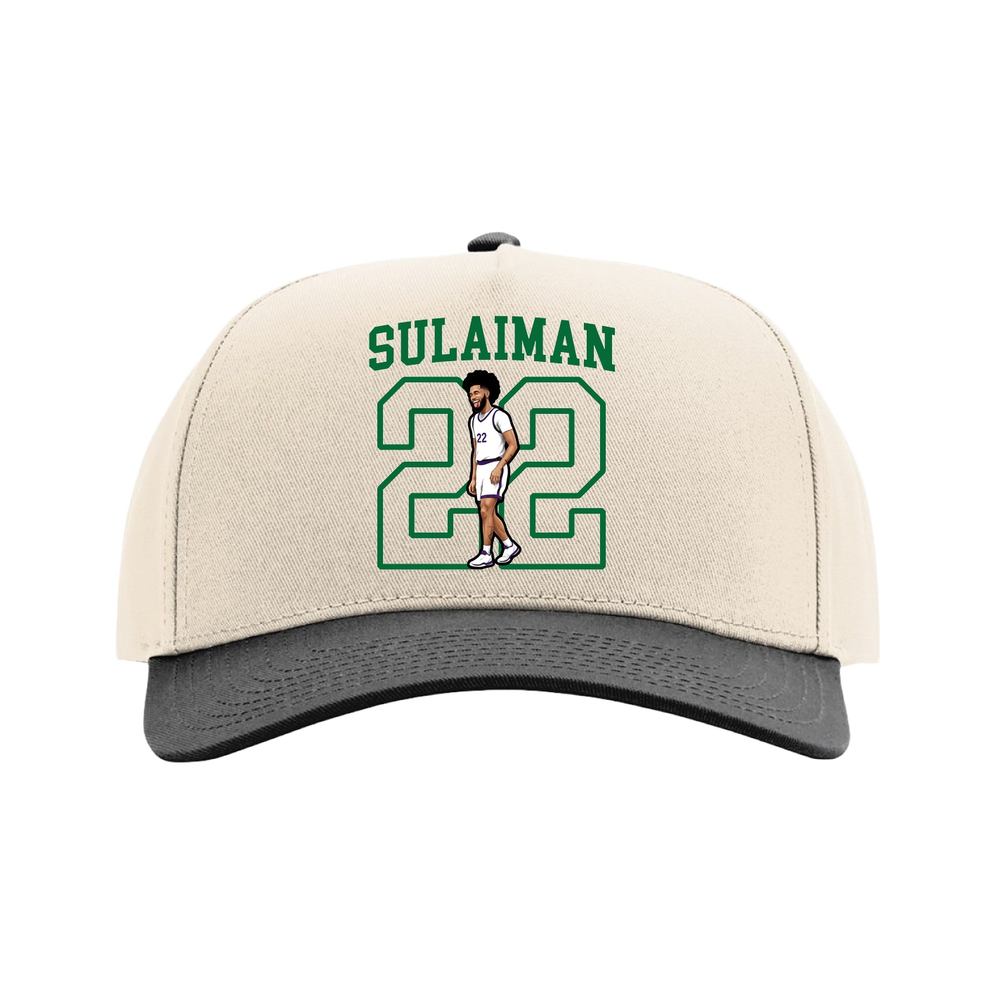 Full Fabric Five-Panel Champ Cap — Shirsey in Cream/Black