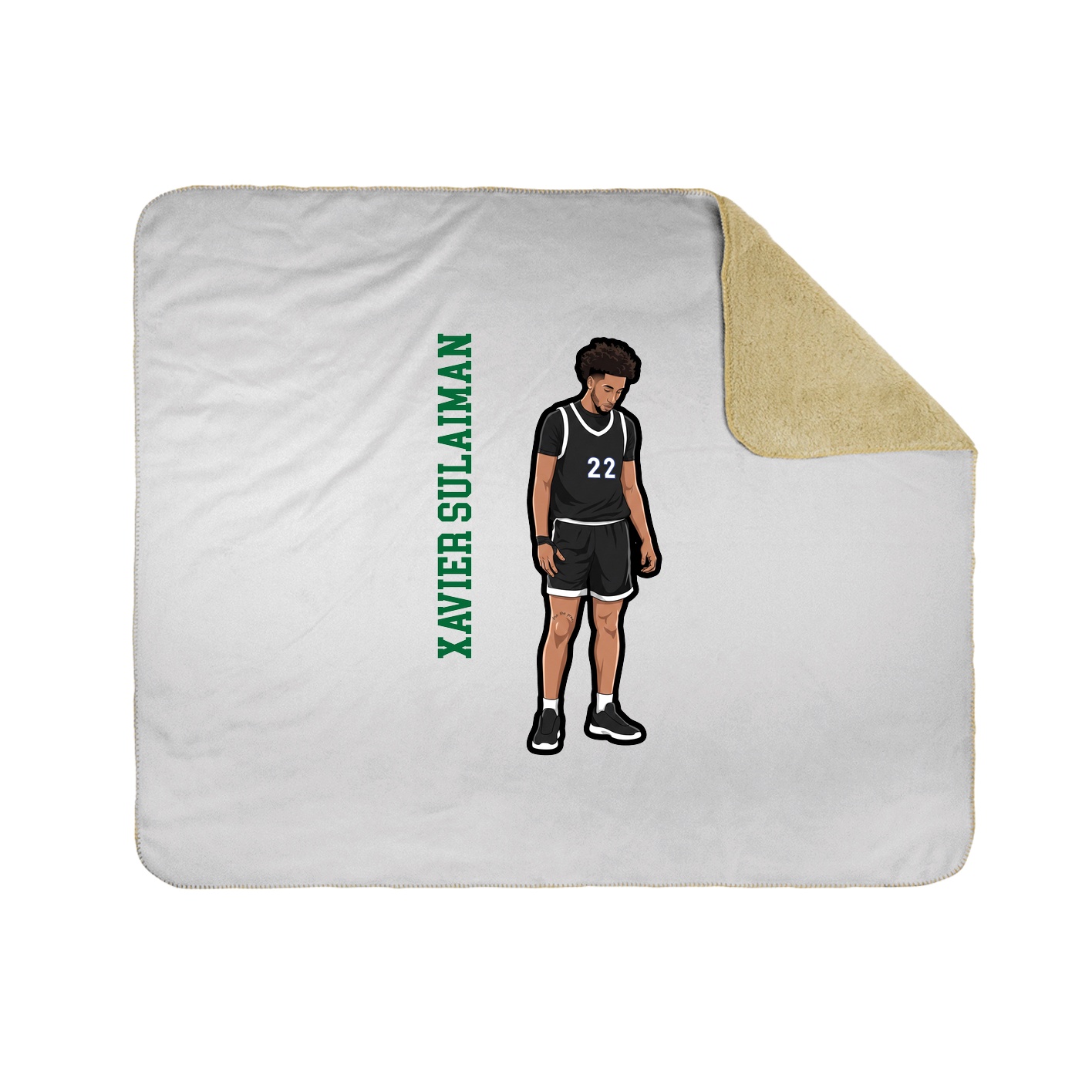 Throw Blanket — Name Vertical in White