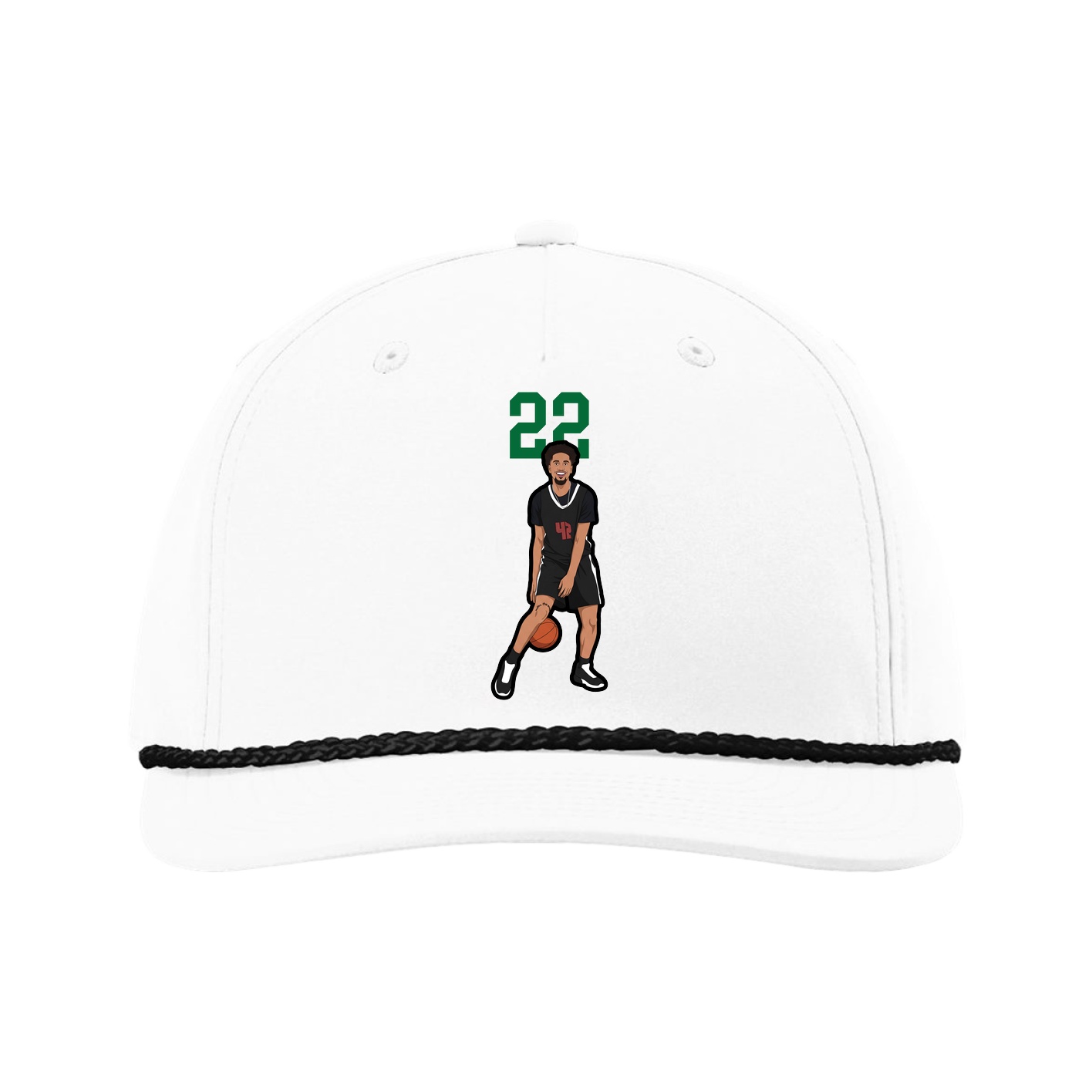 Five-Panel Classic Rope Cap — Number Top in White