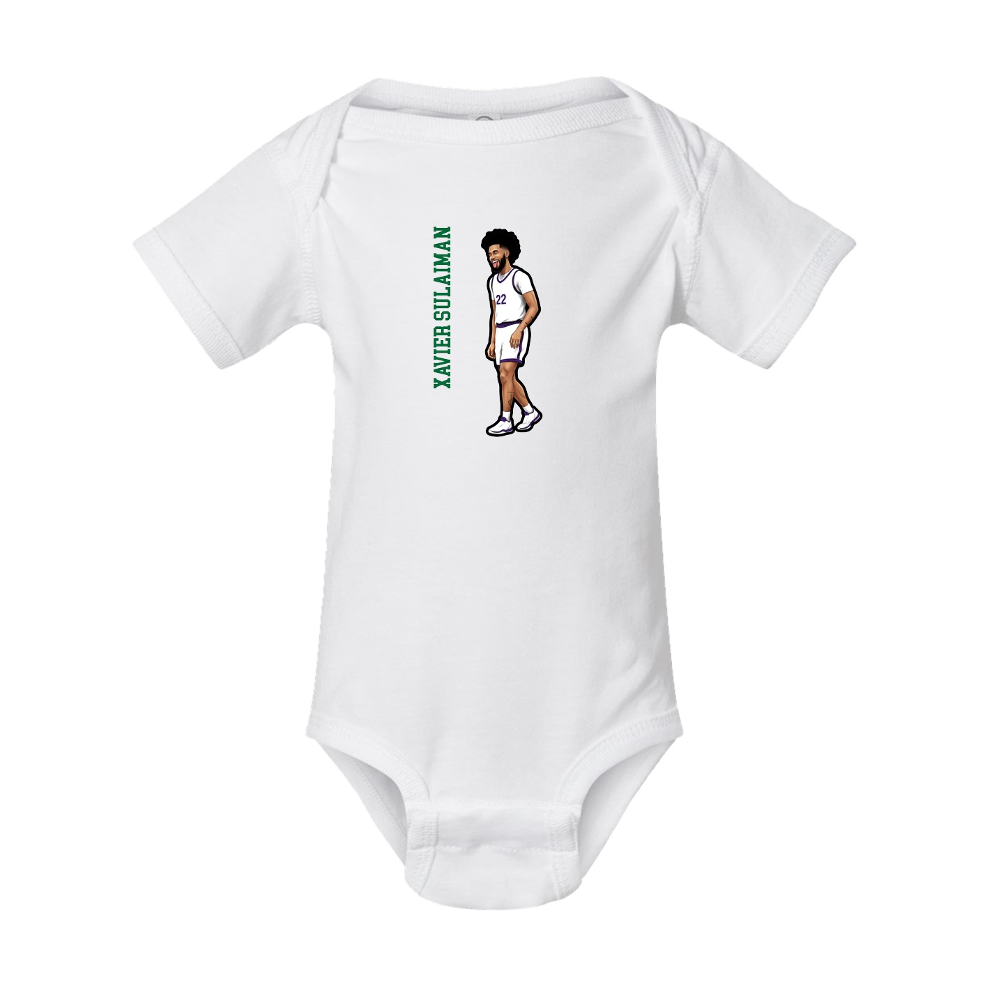Baby Onesie — Name Vertical in White