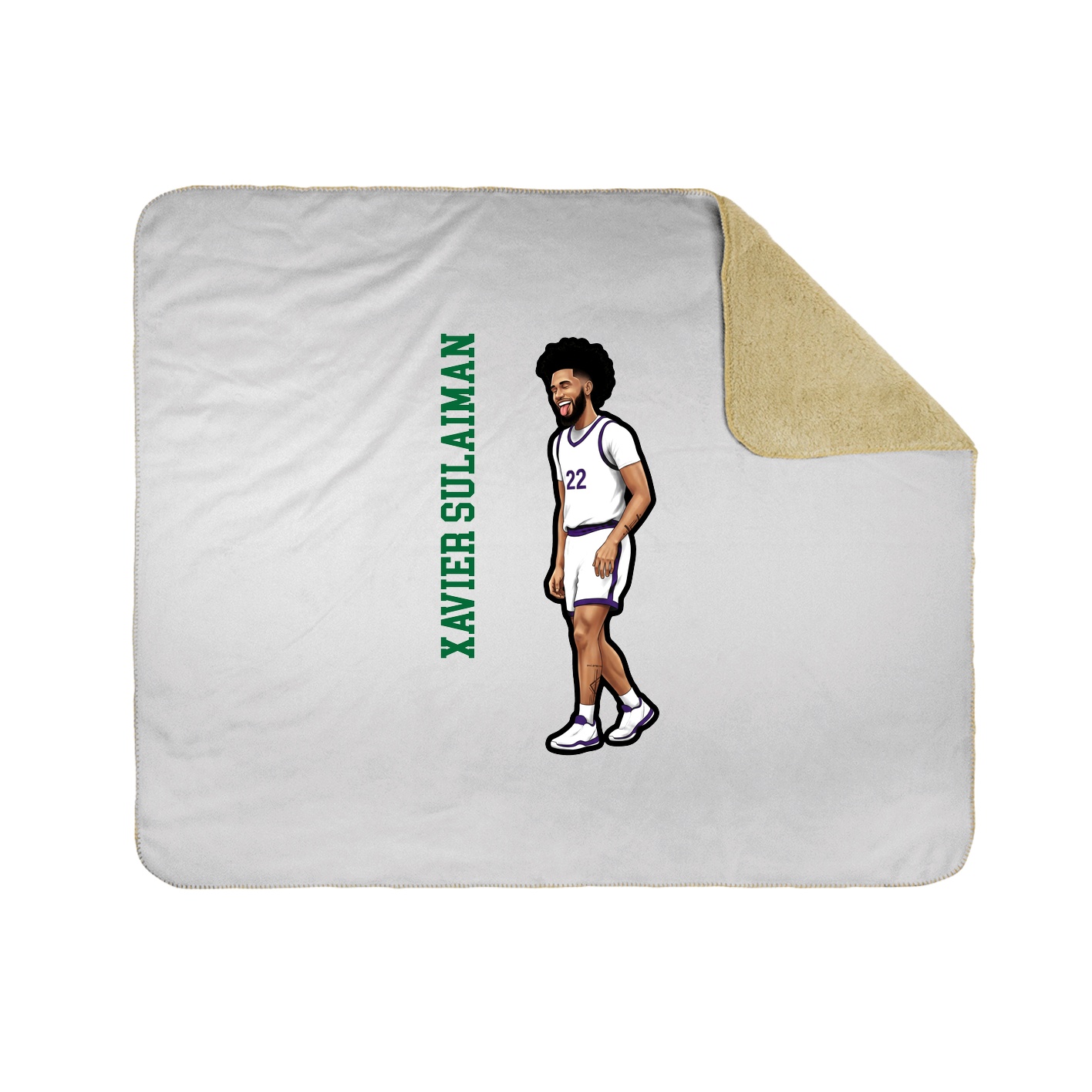 Throw Blanket — Name Vertical in White