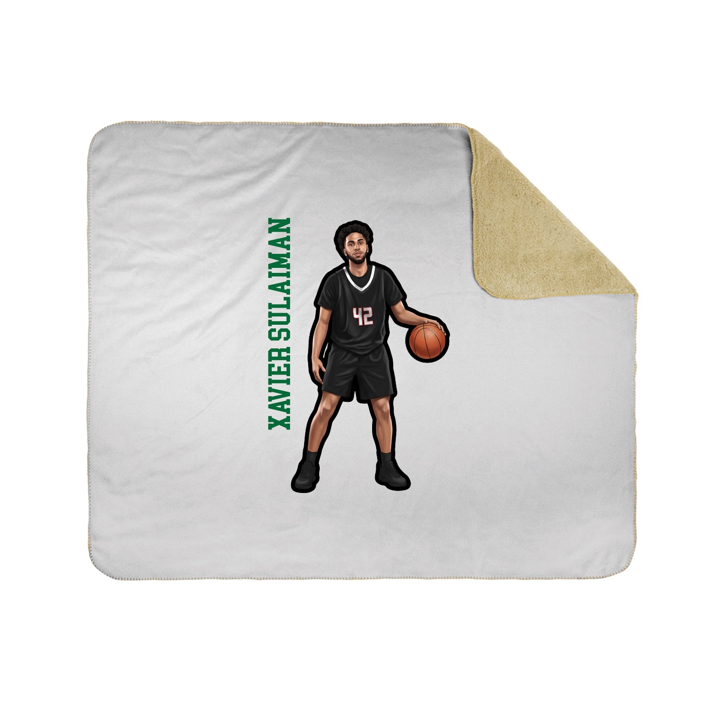 Throw Blanket — Name Vertical in White