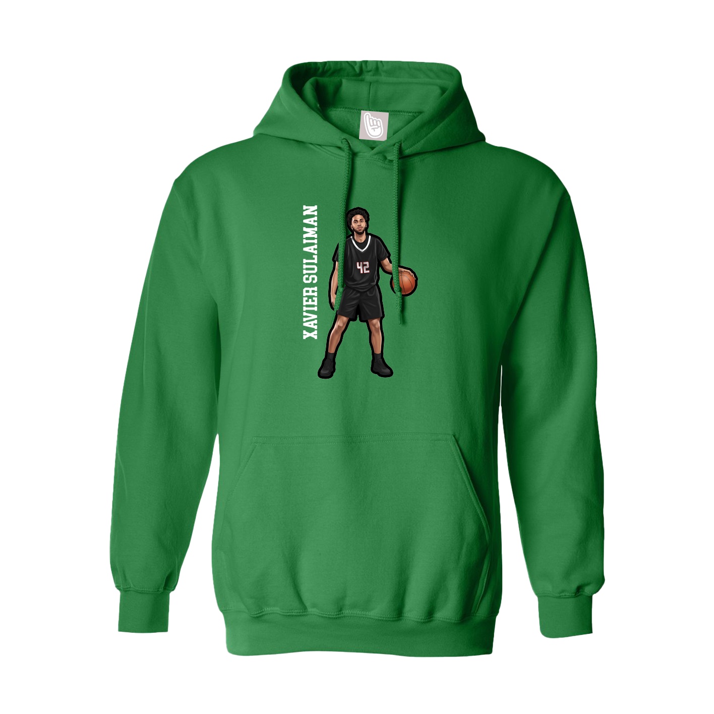 Youth Hoodie — Name Vertical in Green