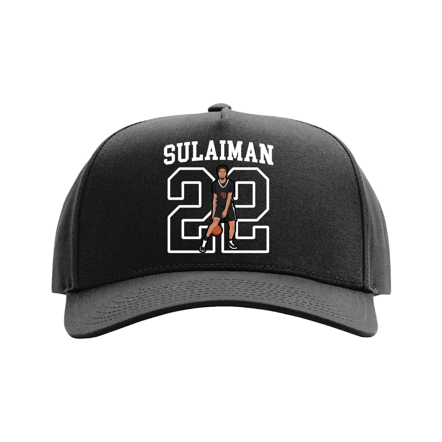 Full Fabric Five-Panel Champ Cap — Shirsey in Black