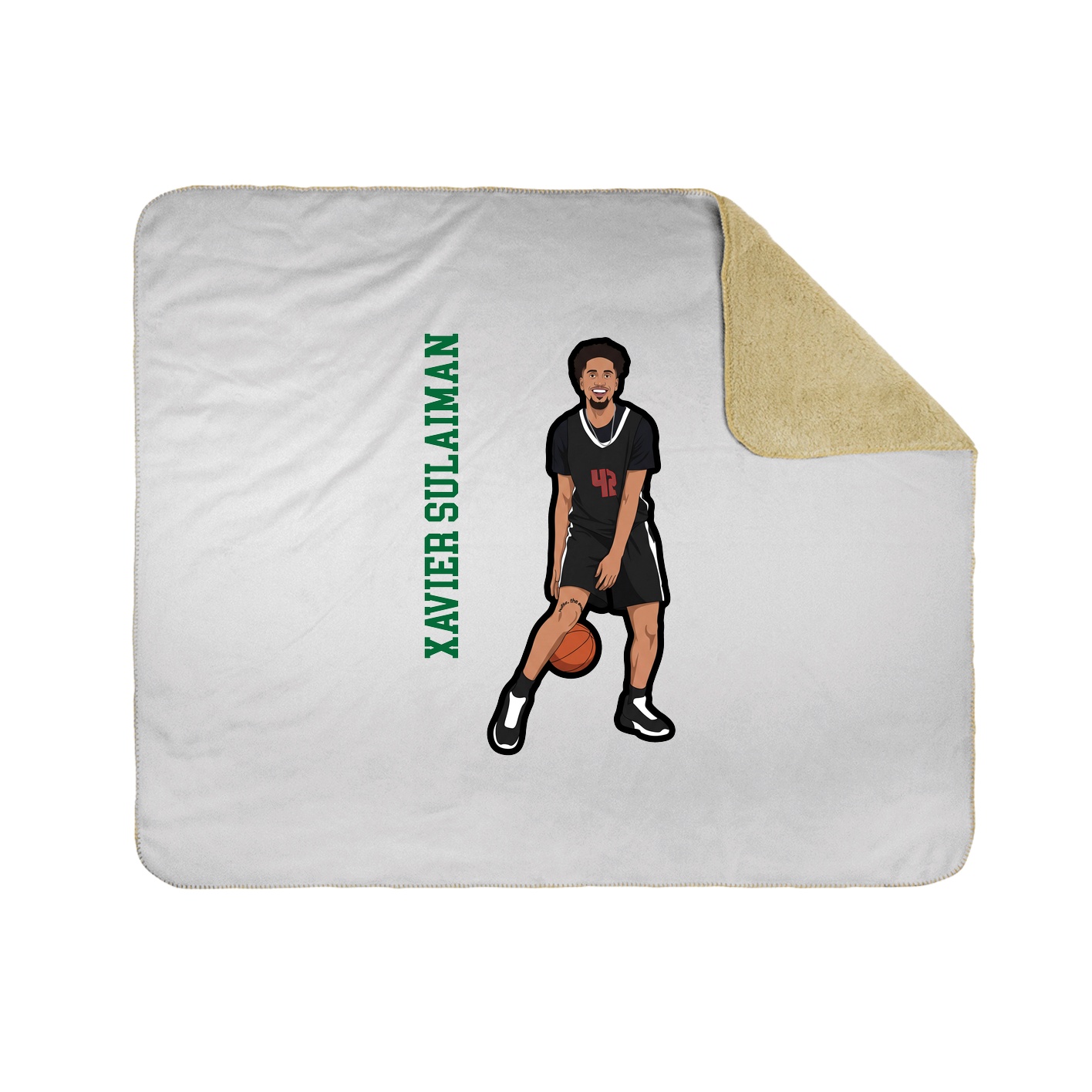 Throw Blanket — Name Vertical in White
