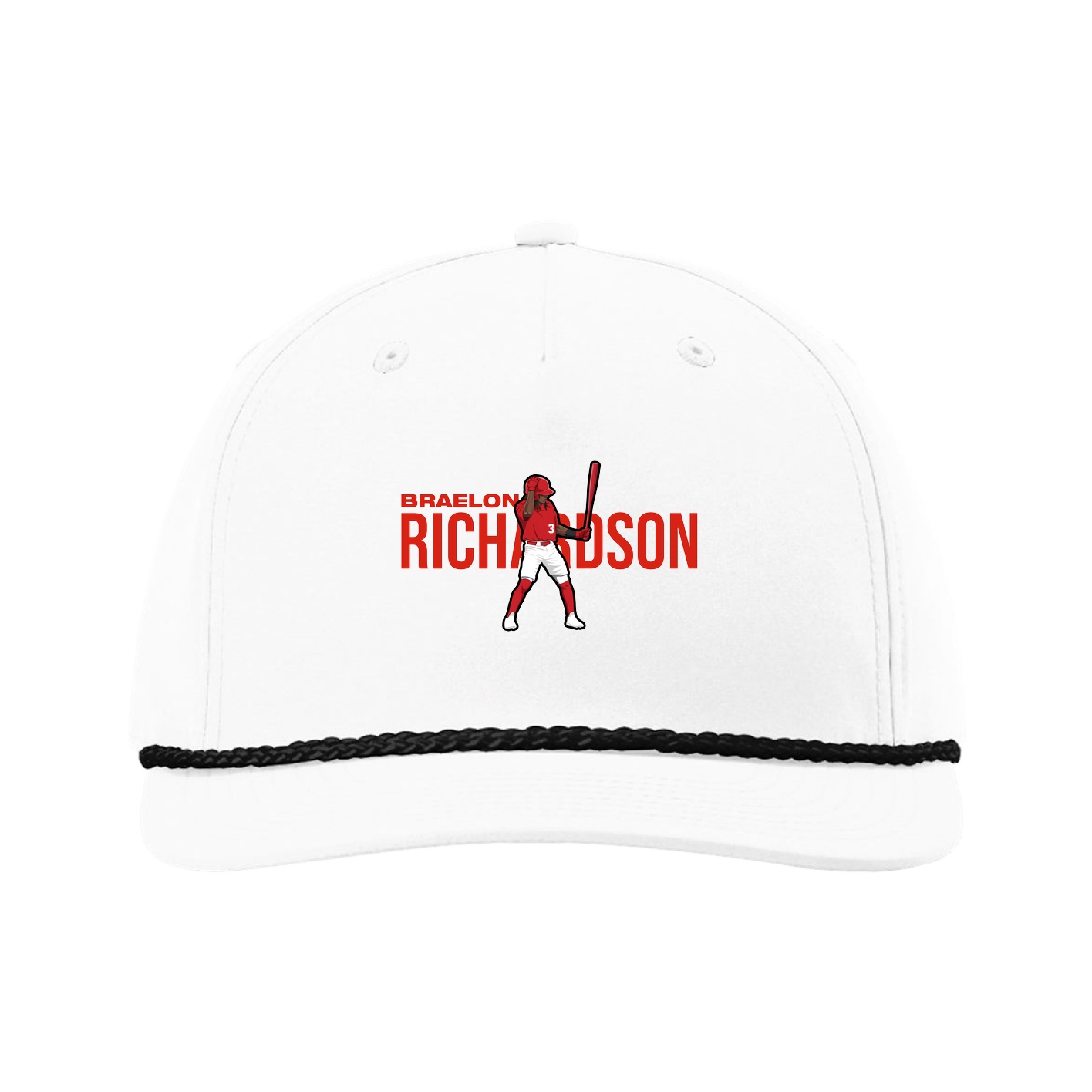 Five-Panel Classic Rope Cap — Player Name in White