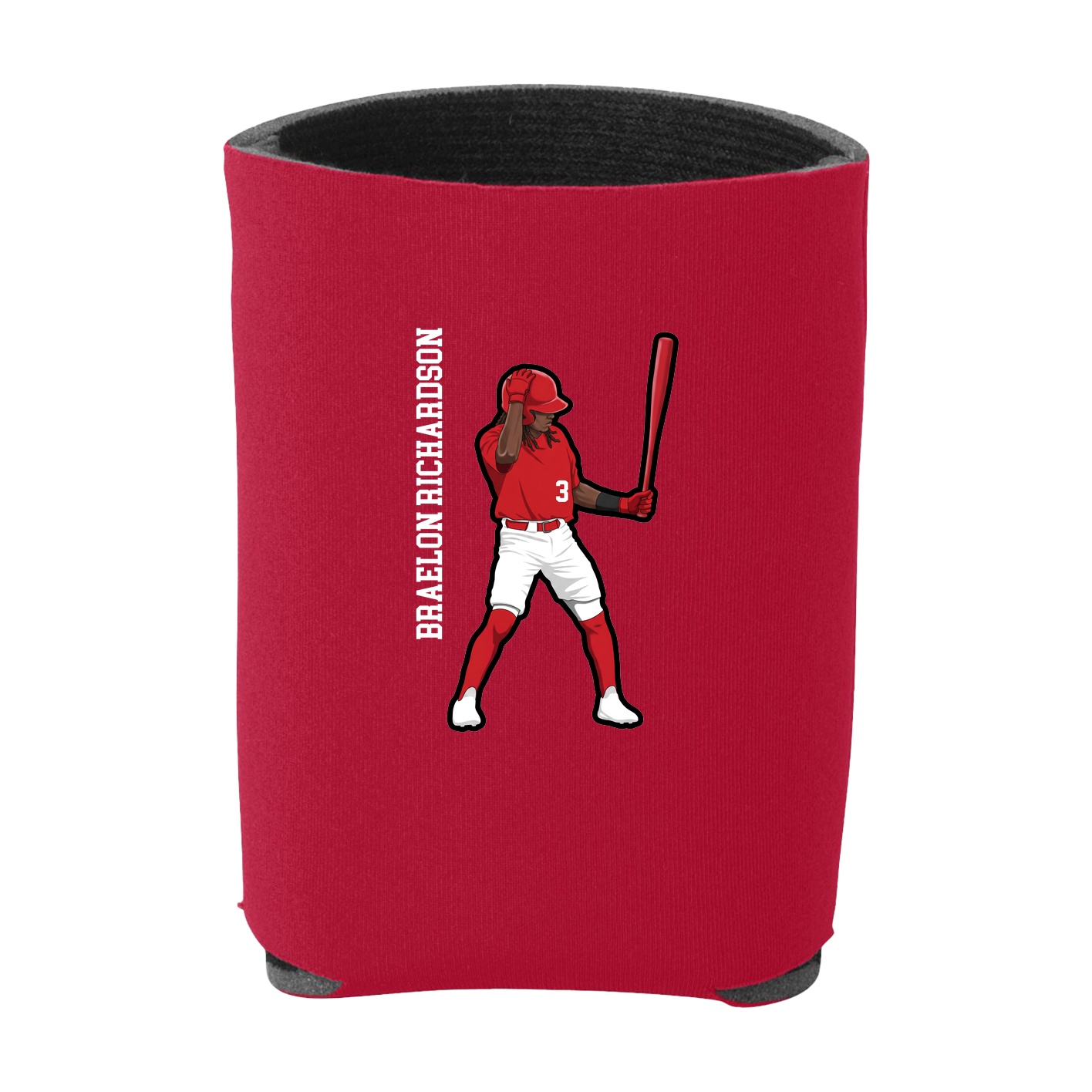 Can Holder — Name Vertical in Red
