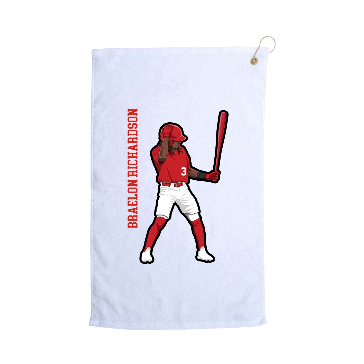 Golf Towel — Name Vertical in White