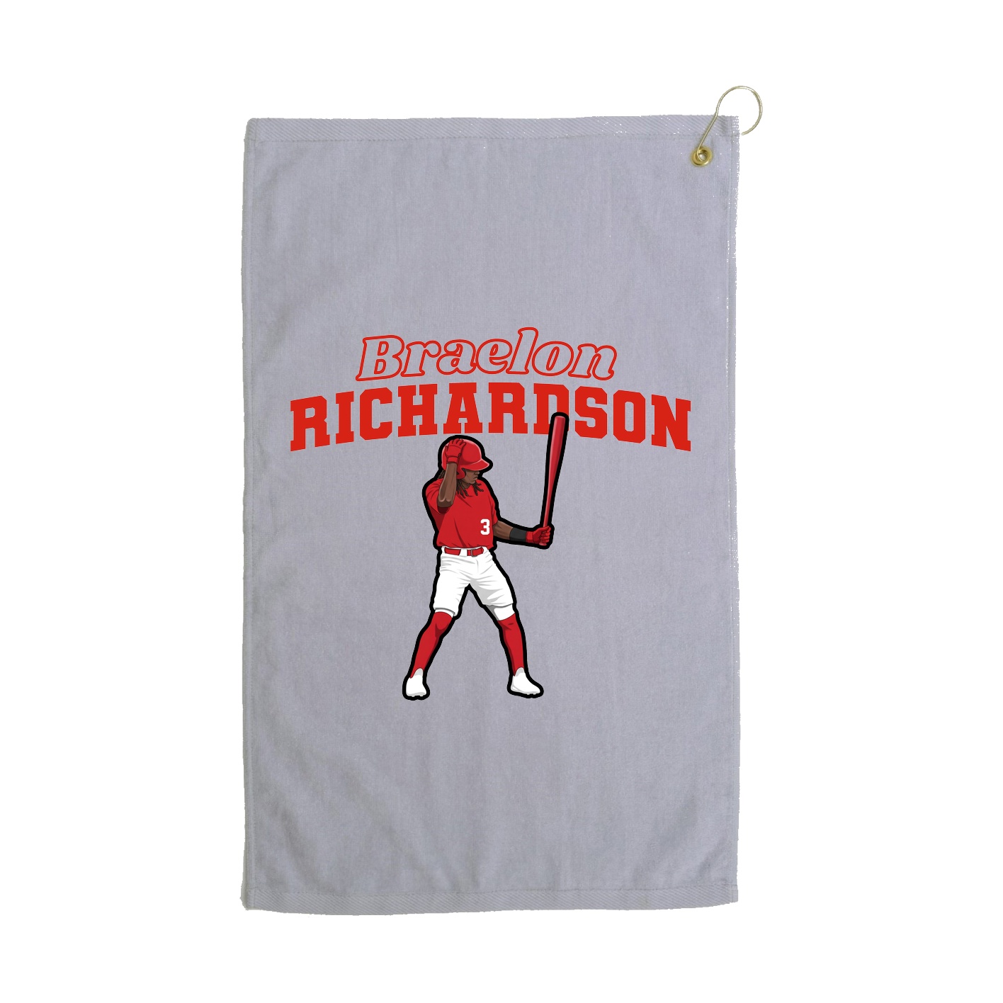 Golf Towel — Name Arch in Grey