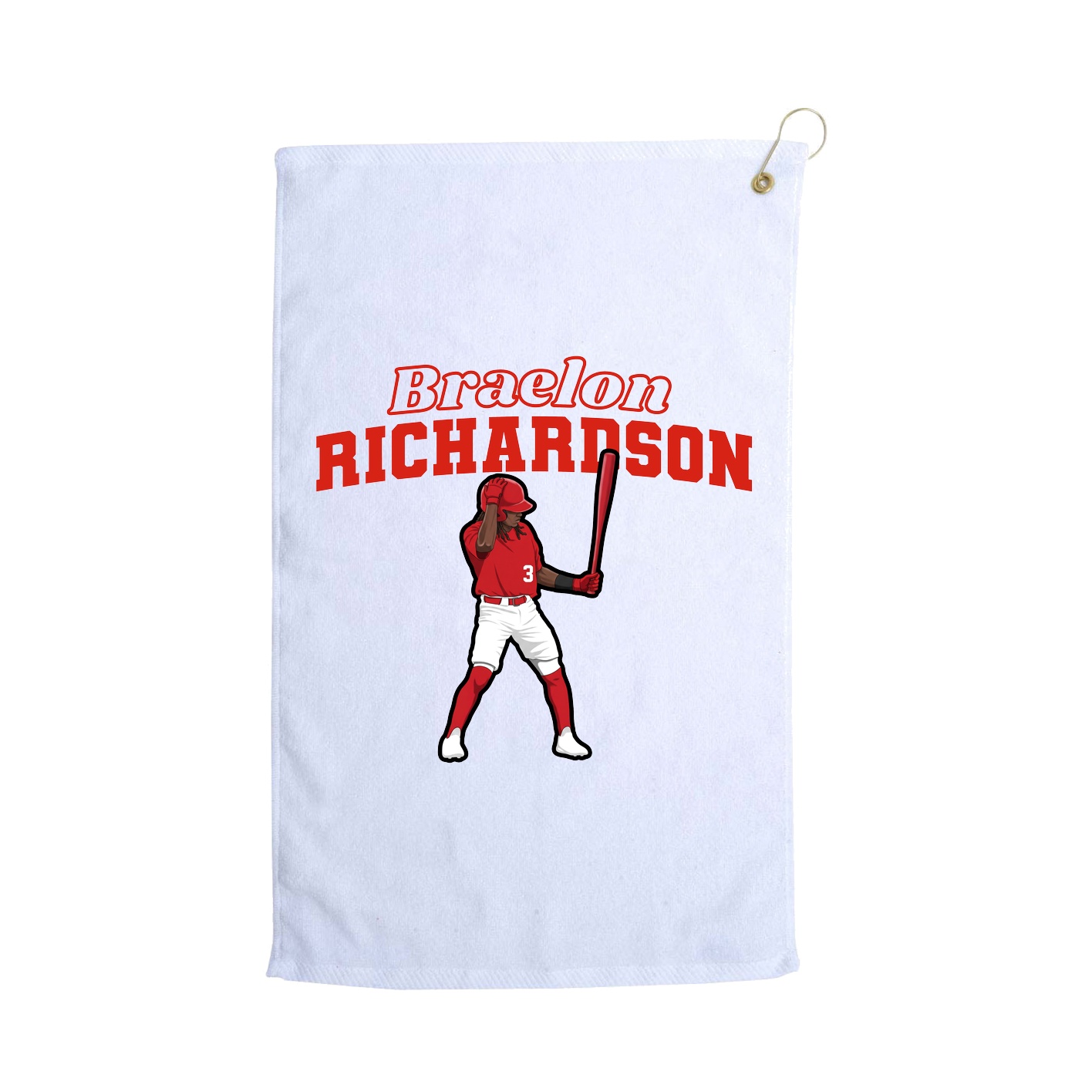 Golf Towel — Name Arch in White