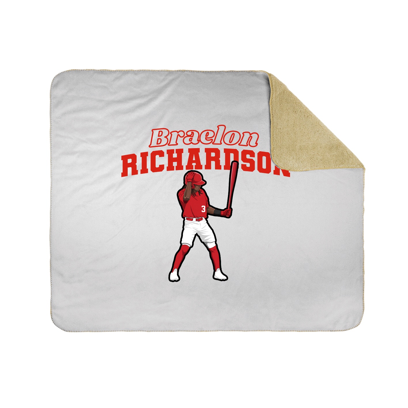 Throw Blanket — Name Arch in White