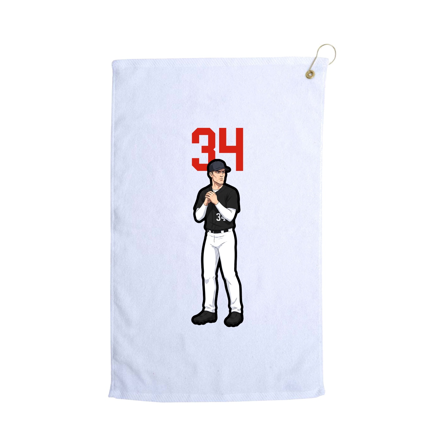 Golf Towel — Number Top in White