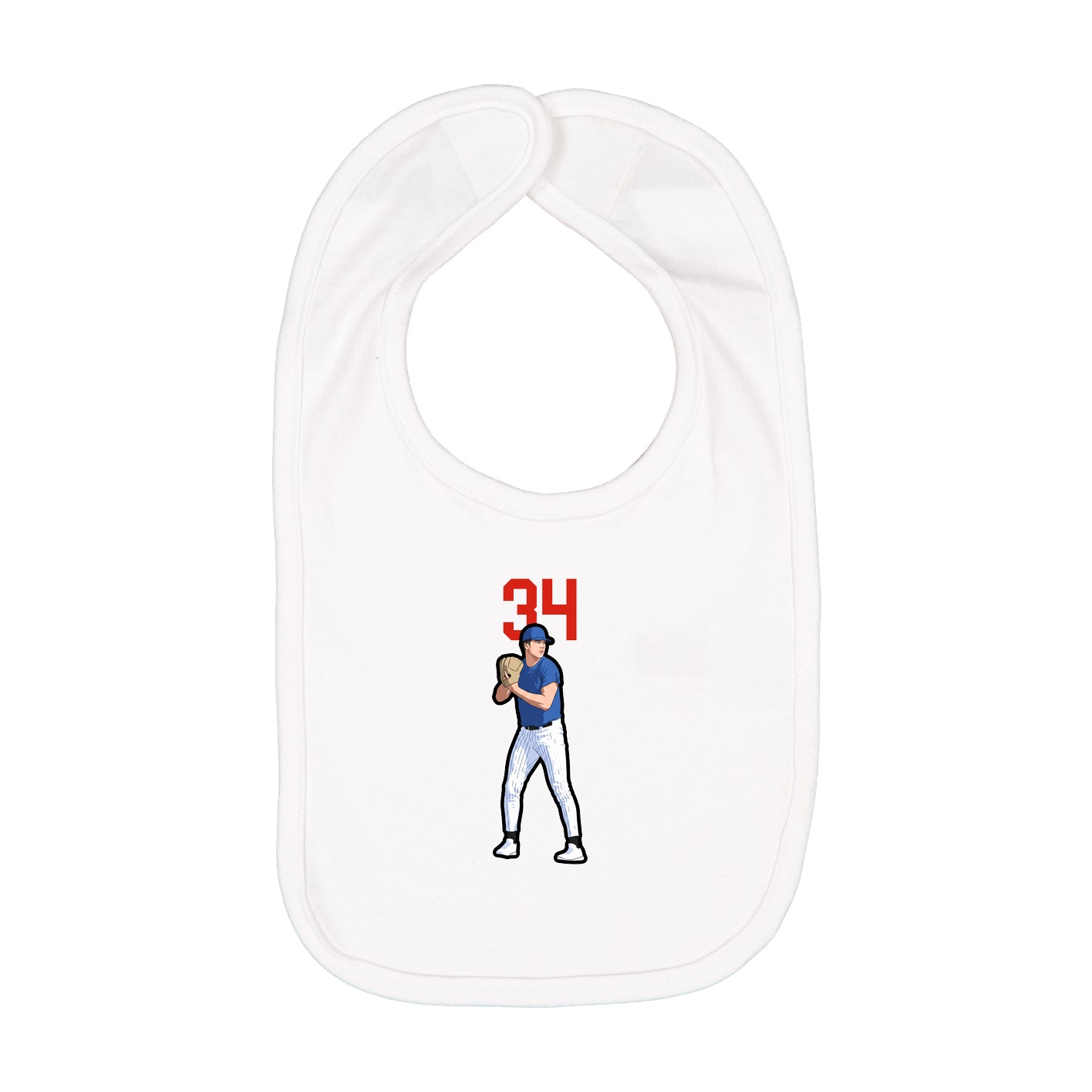 Infant Bib — Number Top in White