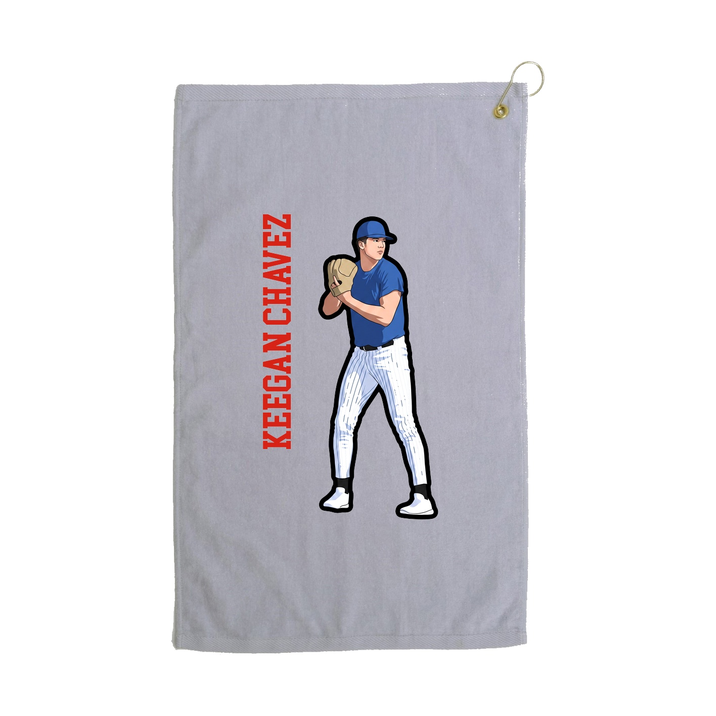 Golf Towel — Name Vertical in Grey