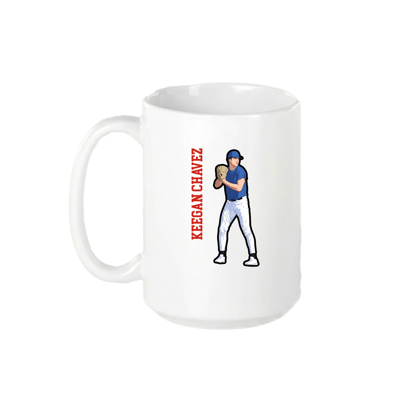 15oz Coffee Mug — Name Vertical in White