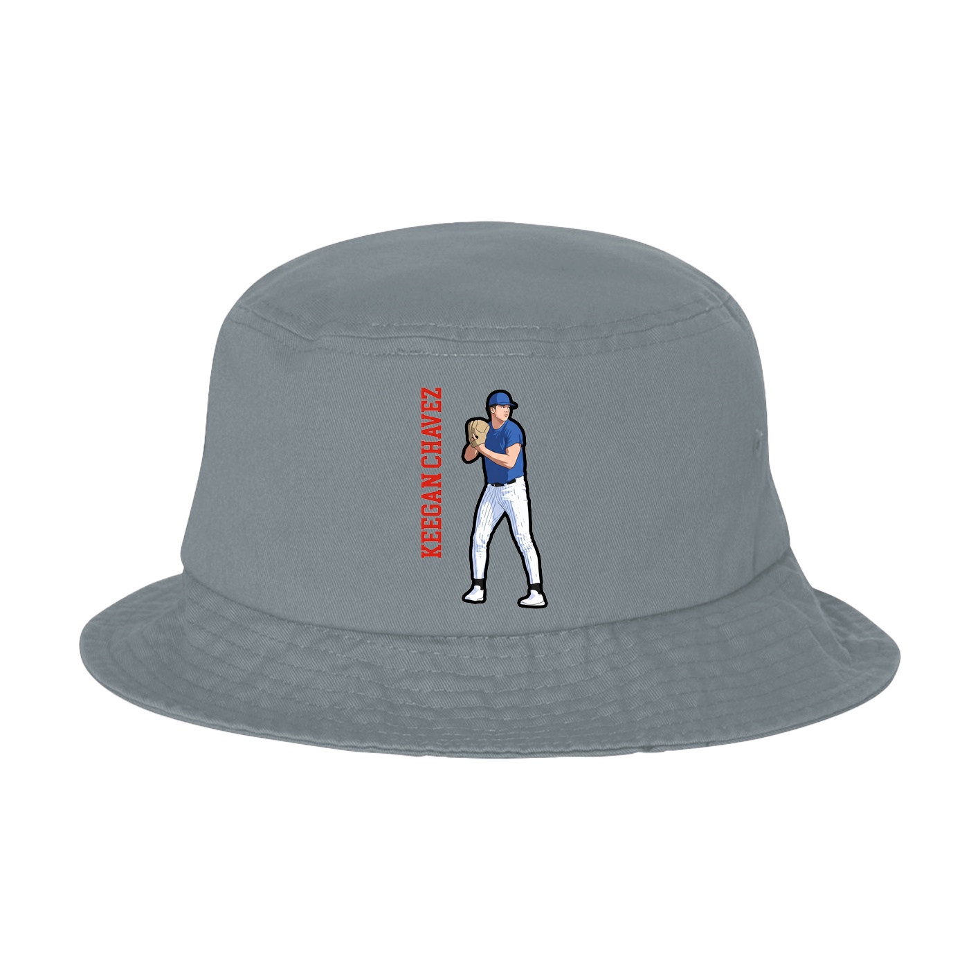 Bucket Cap — Name Vertical in Grey