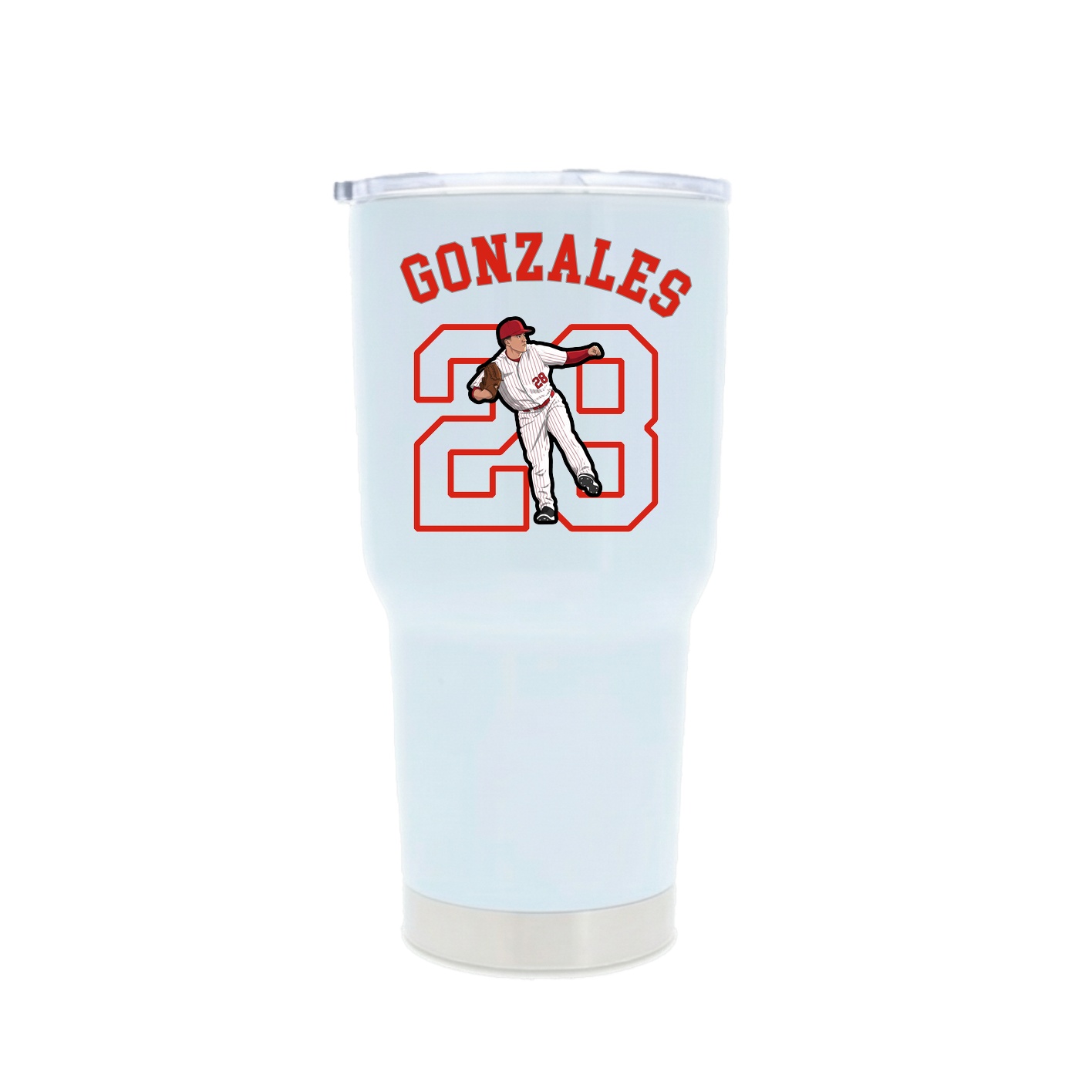 30oz Stainless Steel Tumbler — Shirsey Arch in White