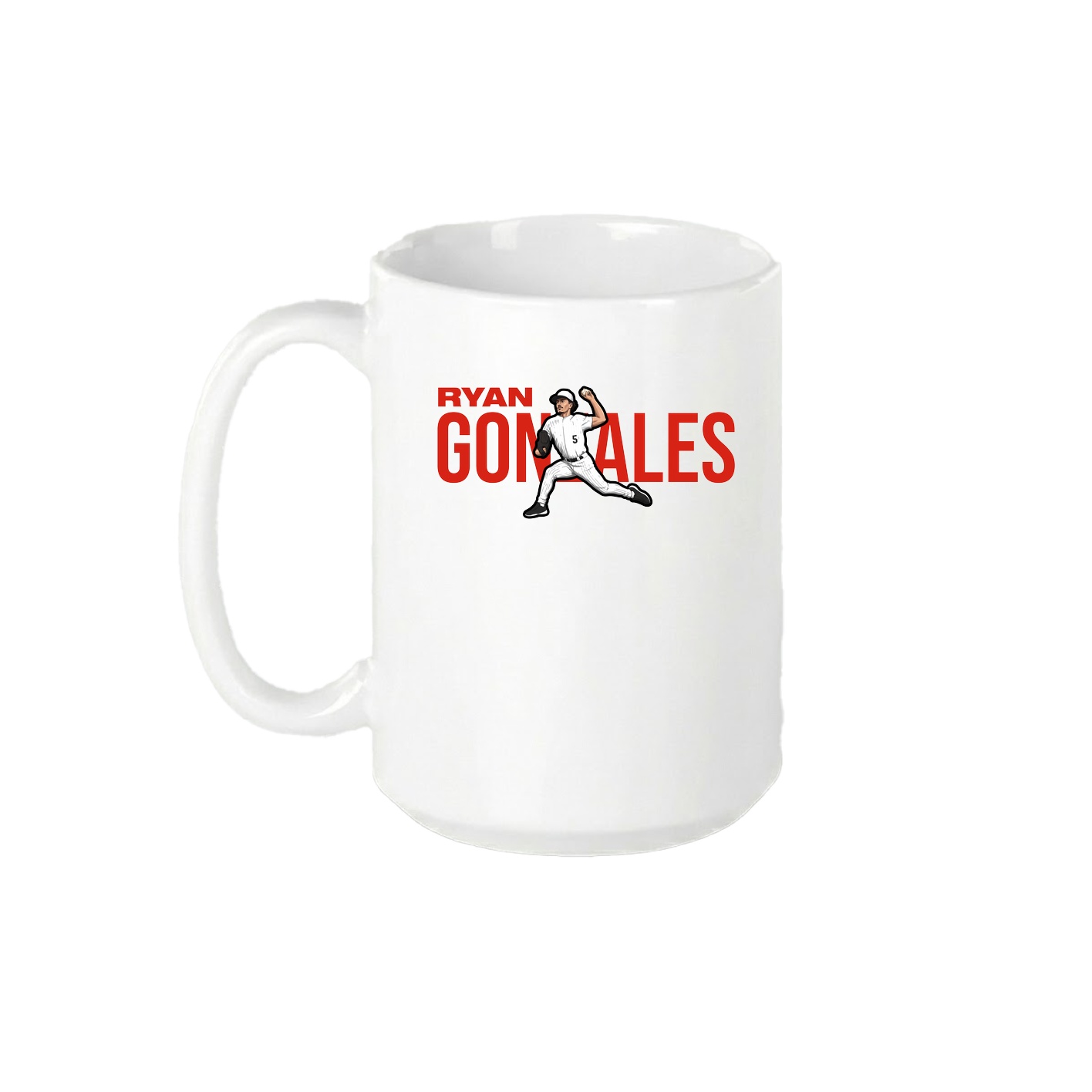 15oz Coffee Mug — Player Name in White