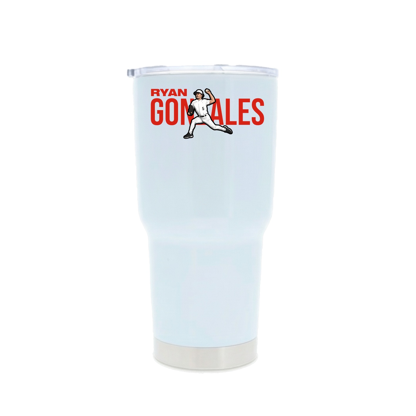 30oz Stainless Steel Tumbler — Player Name in White