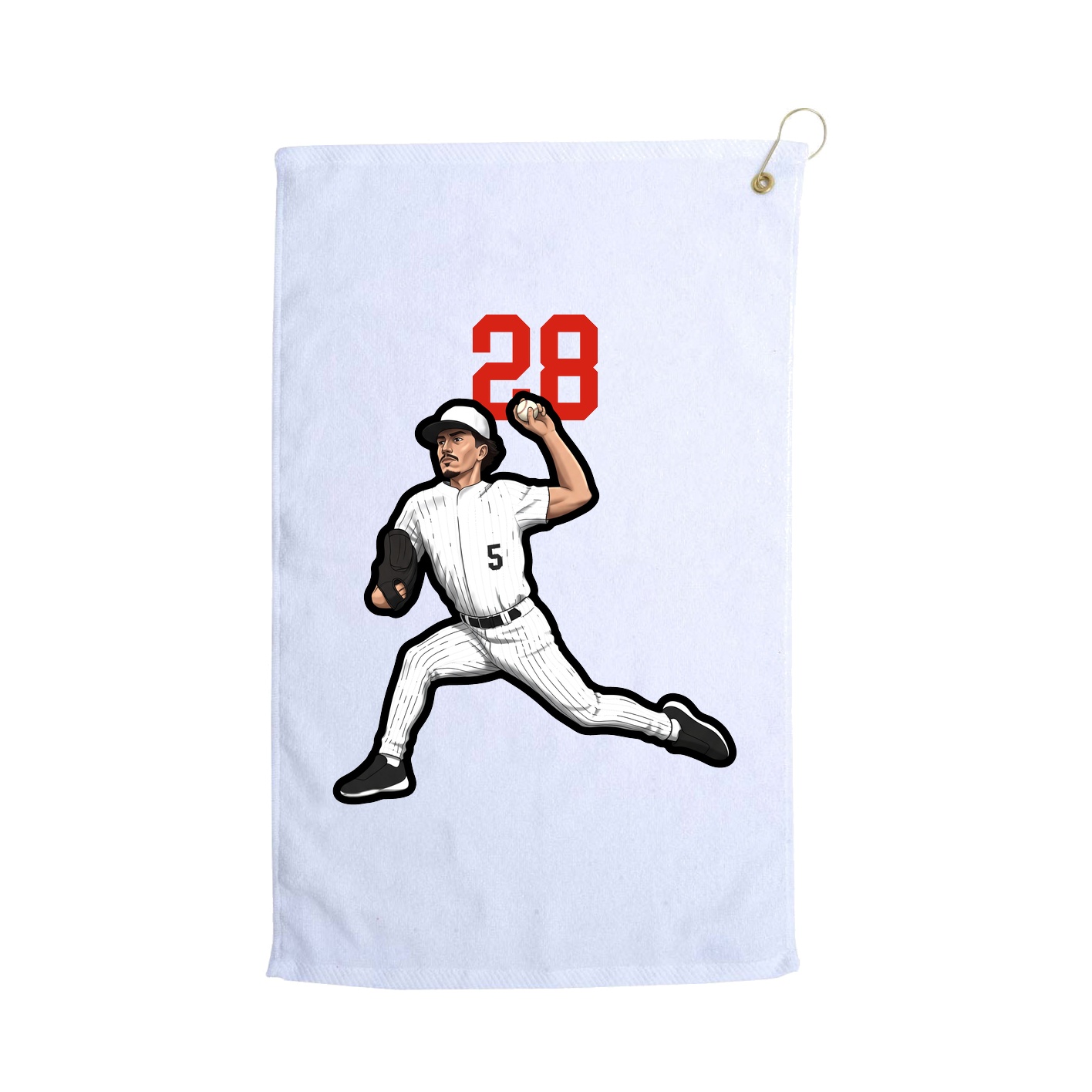 Golf Towel — Number Top in White