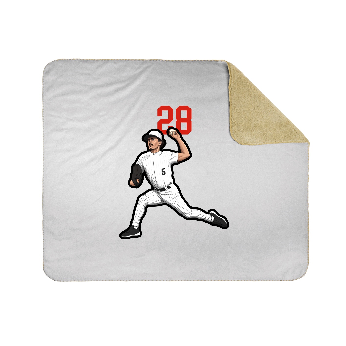 Throw Blanket — Number Top in White