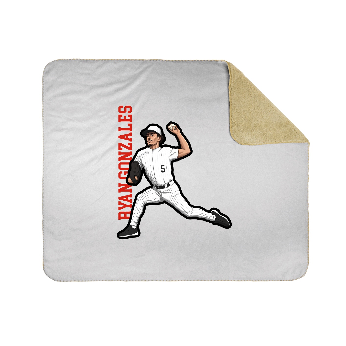 Throw Blanket — Name Vertical in White