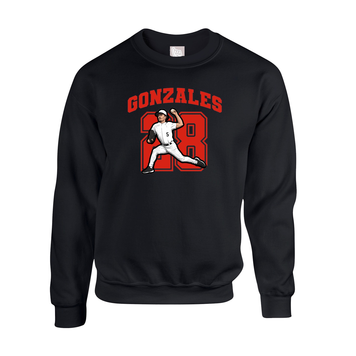Fleece Crew — Number in Black